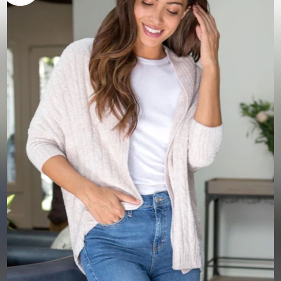 Barefoot Dreams Sweaters - Barefoot Dreams Cozy Chic Lite Cable Shrug Baby Pink